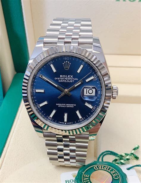 rolex datejust 41 mm quadrante blu|rolex datejust 41mm price.